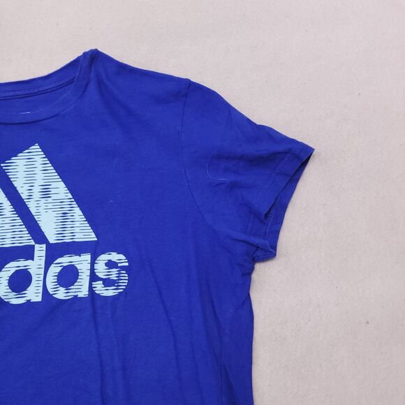 Adidas Casual Short Sleeve Pullover Graphic T Shirt Womens Size Medium M Blue - Picture 5 of 11